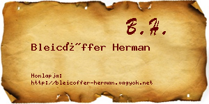 Bleicöffer Herman névjegykártya
